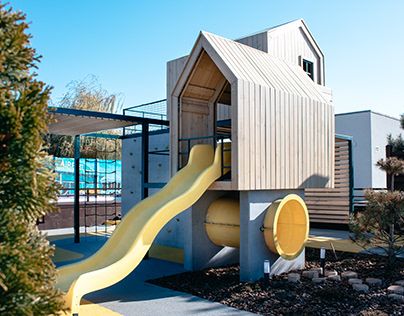 Scandinavian Playground, Residential Playground, Outdoor Playground Ideas, Playground Layout, Thesis Structure, Playground Architecture, Playground Idea, Playground Garden, House Playground