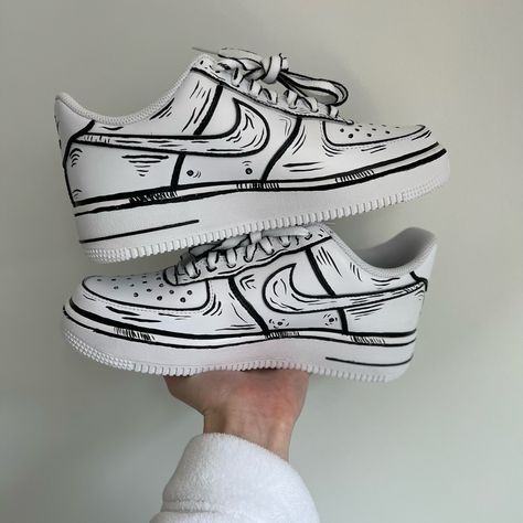 Cartoon Custom Nike Air Forces. Turn Around Time/Processing Time For Your Custom Order Is About 3 Weeks Hand Painted With Angelus Paints That Won’t Fade, Crack, Or Wash Off. Any Other Questions Let Me Know :) Mens, Kids, And Womens Sizing Available Nike Cartoon, Nike Air Forces, Painted Shoes Diy, Floral Vans, Custom Sneakers Diy, Painted Nikes, Custom Nike Air, Nike Air Force 1 Custom, Custom Painted Shoes