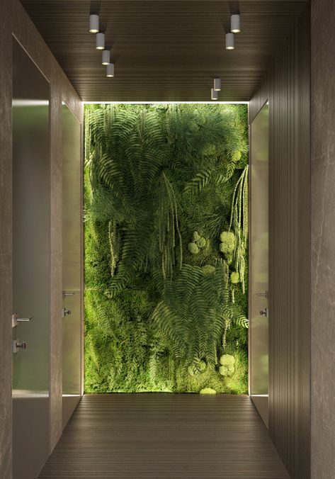 Mos Wand, Indoor Spa, Bedroom Wall Decoration, Modern Spa, Spa Room Decor, Spa Interior Design, Vertical Garden Design, Wall Decoration Ideas, Zen Room