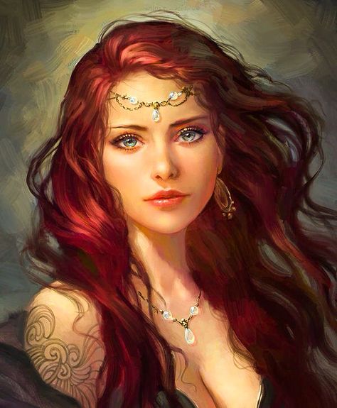 Red head character Heroic Fantasy, Charcoal Drawings, Soyut Sanat Tabloları, Arte Fantasy, 판타지 아트, Digital Portrait, Fantasy Artwork, Character Portraits, Fantasy World