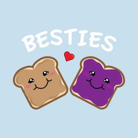 Check out this awesome 'Peanut+Butter+and+Jelly+Best+Friends+Cartoon+Food' design on @TeePublic! Cartoon Best Friends Drawing, Best Friends Cartoon Images, Two Cute Friends Cartoon, Cute Friend Pictures Cartoon, Best Friend Cartoon, Best Friend Cartoon Pictures, Friendship Cartoon, Matching Drawings For Best Friends, Besties Cartoon