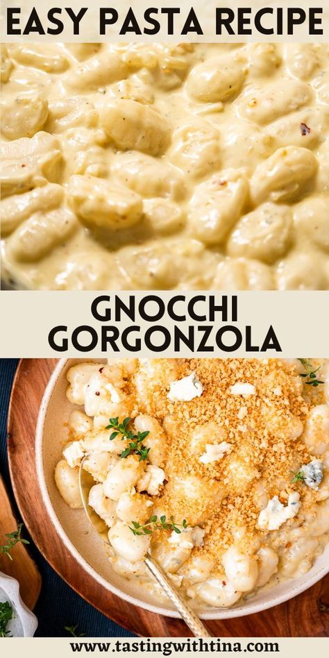 This gnocchi gorgonzola recipe promises an irresistible combination of flavors, textures, and comfort in every mouthful.It's a choice for a variety of occasions. You'll love this creamy dish for a romantic dinner at home, for special celebrations, holiday meals, or when you are hosting a dinner party with friends. Or, simply make a large bowl to enjoy for meatless Monday. Recipe For Gnocchi, Romantic Dinner At Home, Gorgonzola Recipes, Gnocchi Dishes, Gorgonzola Sauce, Homemade Gnocchi, Gnocchi Recipes, Yummy Pasta Recipes, Dinner Side Dishes