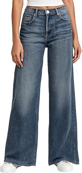 Amazon.com: AnotherChill Women's Sweatpant Jeans Print Denim Sweatpants High Waisted Full-Length Wide Leg Pants Baggy Comfort Faux Jeans (Dark-Blue, X-Small) : Clothing, Shoes & Jewelry Dark Blue Jeans Women, Denim Sweatpants, Jeans Print, Fashion D, Pants Baggy, Print Denim, Dark Blue Jeans, Amazon Shopping, Printed Denim