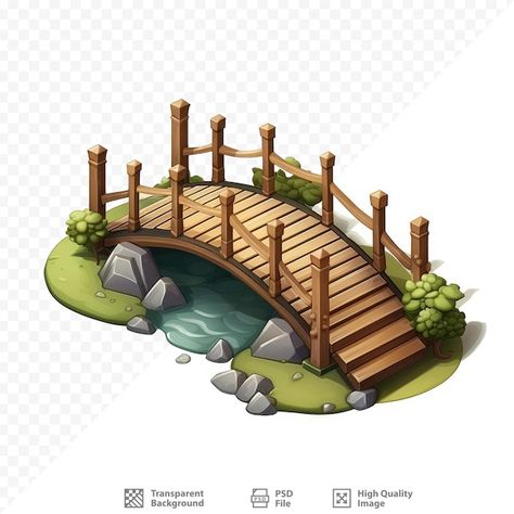 A wooden bridge with a bridge over it. | Premium Psd #Freepik #psd #footbridge #wooden-bridge #river-bridge #wood-bridge Bridge Over River, River Tattoo, Bridge Drawing, Forest Cartoon, River Bridge, Wooden Bridge, Doodle Art Designs, Preschool Ideas, A Bridge