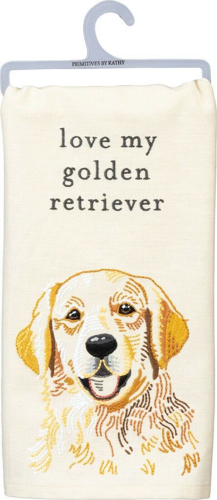 Love My Golden Retriever | Embroidered Dish Towel Golden Retriever Wedding Napkins, Golden Retriever Wedding, Golden Retriever Embroidery, Golden Retriever Portrait, Golden Retriever Ornament, Perros Golden Retriever, Golden Retriever Gifts, Golden Retriever Christmas, Dog Kitchen