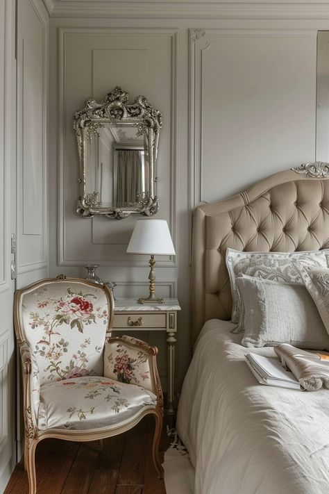 23 French-Girl Inspired Small Bedrooms to Enchant and Inspire – Everyday Inspo French Aesthetic Bedroom, French Apartment Bedroom, Parisian Modern Bedroom, Chic Small Bedroom, Regency Bedroom, Parisian Modern, Wrought Iron Bed Frames, French Bedroom Decor, French Style Bedroom