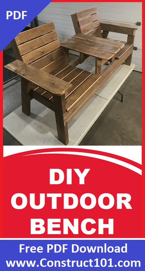 Diy Outdoor Bench, Outdoor Bench Plans, Garden Bench Plans, Double Chair, Diy Desk Plans, Hot Tub Patio, Planter Bench, Diy Bench Outdoor, Backyard Pavilion