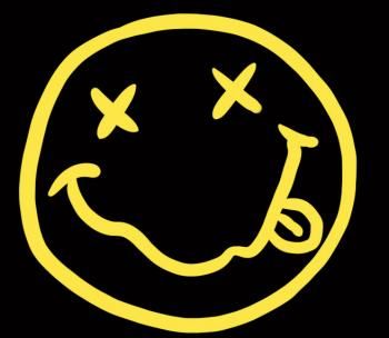 How to Draw Nirvana Smiley Face, Step by Step, Band Logos, Pop Culture, FREE Online Drawing Tutorial, Added by Dawn, April 9, 2010, 11:31:09 am Nirvana Logo, Nirvana Band, Band Logos, Kurt Cobain, Smiley Face, Nirvana, Wall Collage, Black Background, Smiley