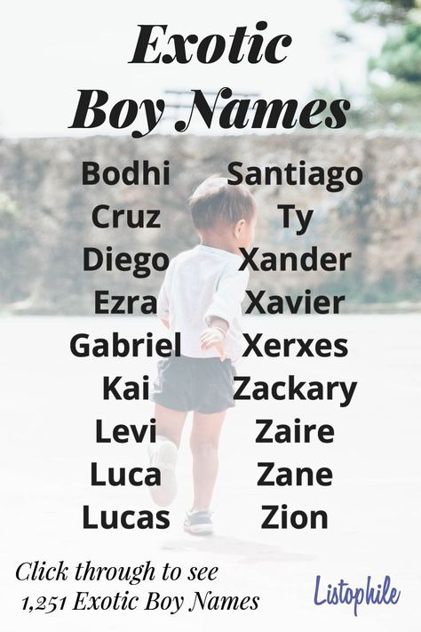 List of exotic boy names featuring male names from around the world. These foreign boy names are perfect for babies of any ethnicity. Click through to see 1,251 Exotic Boy Names Hot Male Names List, Surfer Boy Names, Male Nature Names, African Boy Names, Badass Boy Names List, Nature Names For Boys, Japanese Boy Names, Baby Biy Names, Exotic Baby Names