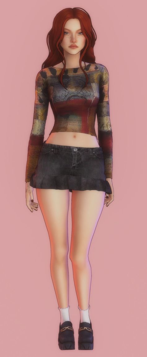 Sims Cc Septum, Sims 4 Cc Bag Maxis Match, Red Hair Sims 4 Cc, Sims 4 Maxi Skirt Cc, Sims 4 Layered Hair Cc, Sims 4 Maxi Skirt, Sims 4 Cc Red Hair, The Sims 4 Cc Skirts, Skirt Cc Sims 4