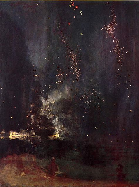 Nocturne in black & gold, the falling rocket, Whistler. One of my favorite paintings. Nocturne In Black And Gold, Illusion Kunst, Art Amour, James Abbott Mcneill Whistler, James Mcneill Whistler, Detroit Institute Of Arts, Art Japonais, The Night Sky, Whistler