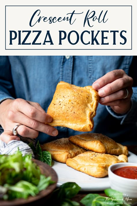 Pizza Pockets Homemade, Dough Sheet Recipes, Yummy Supper Ideas, Crescent Dough Sheet Recipes, Easy Healthy Crockpot, Sheet Recipes, Pizza Pockets Recipe, Homemade Calzone, Pasta Italian Recipes