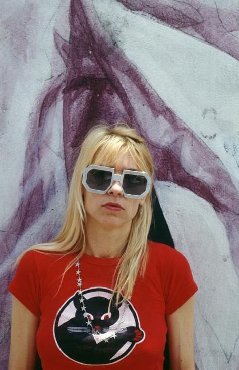 Kim Gordon - HarpersBAZAAR.com Sunglasses, Kim Gordon, Sonic Youth, Sonic, A Woman, Blonde, Band, Wall