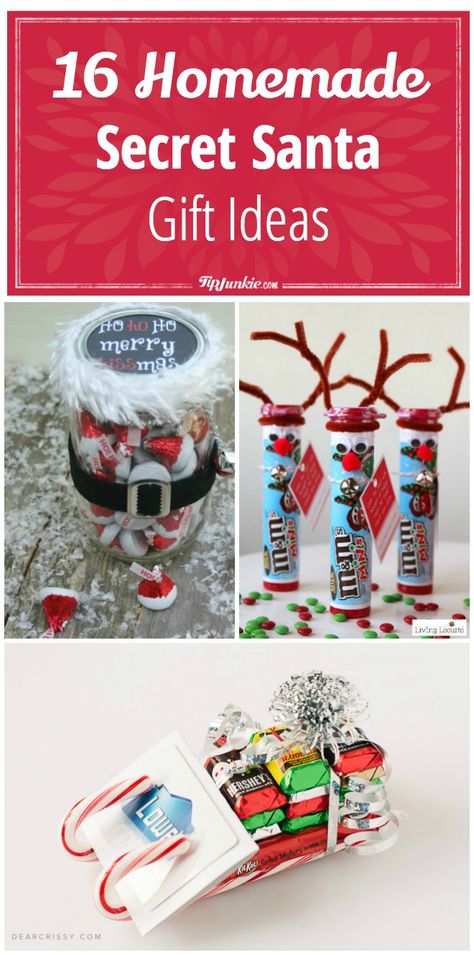 16 Homemade Secret Santa  Gift Ideas via @tipjunkie Christmas Ornaments Homemade Rustic, Christmas Clothing Ideas, Christmas Background Iphone, Secret Santa Gift Ideas, Christmas Decorations Sewing, Christmas Crafts Diy Projects, Holiday Decor Thanksgiving, Christmas Decorations For Kids