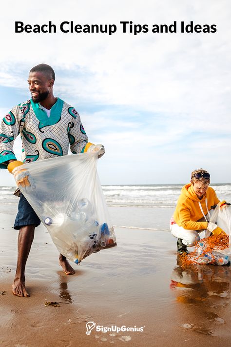 Beach Cleanup Tips and Ideas Outdoor Event Ideas, Beach Cleanup, Clean Up Day, Beauty And Planet, Activities For All Ages, Ocean Cleanup, Beach Clean Up, Clean Ocean, Beauty Planet