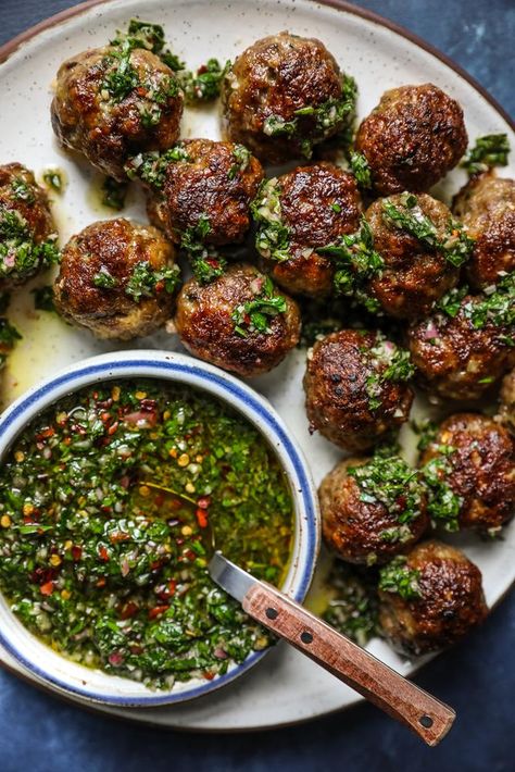 Chimichurri Meatballs, Plat Vegan, The Modern Proper, Modern Proper, Best Meatballs, Big Salad, Nyt Cooking, Idee Pasto Sano, Meatball Recipes