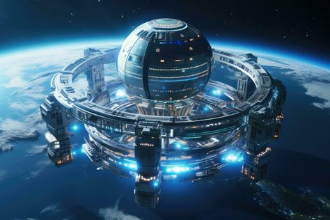 Sci Fi Space Station, Digital Wave, Holographic Displays, Futuristic Space, Sci Fi Landscape, Retail Architecture, Future Transportation, Sci Fi Spaceships, Starship Concept