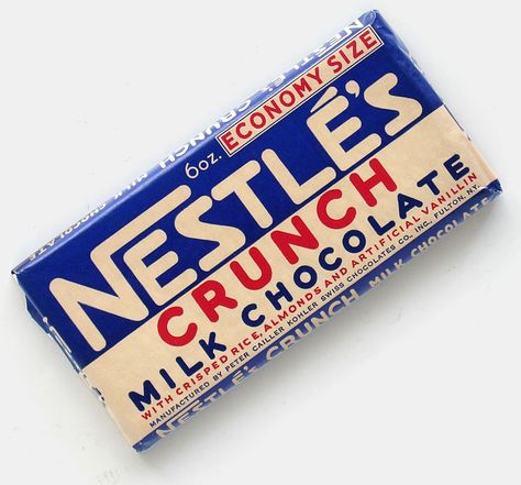 Crunch Chocolate Bar, Crunch Chocolate, Nestle Crunch, Retro Packaging, Vintage Collectables, Retro Candy, Candy Packaging, Vintage Packaging, Vintage Candy