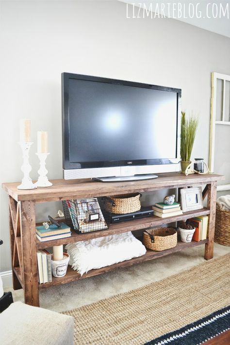 Diy Farmhouse Entertainment Center, Dream Apartments, Rustic Tv Console, Pallet Tv, Tv Consoles, Tv Ideas, Tv Stand Decor, Tv Stand Designs, Diy Tv Stand