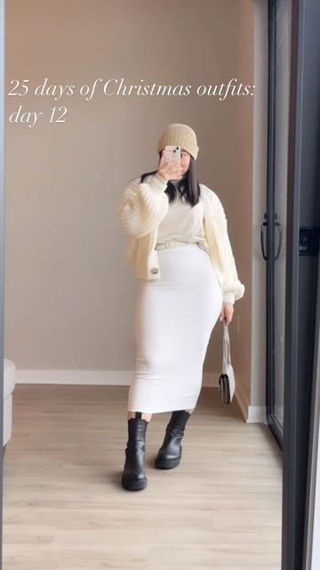 Modest Fitness Outfits, Long Sweater Skirt Outfit, Cream Skirt Outfit Winter, How To Style A Skirt In Winter, Winter Dress Outfit Casual, Long Skirt Outfits For Winter, Winter Church Outfits For Women, Plus Size Skirt Outfits, Casual Work Outfits Winter