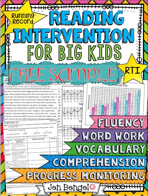 Free Reading Intervention Reading Intervention Activities, Reading Interventionist, Intervention Classroom, Upper Elementary Reading, Literacy Intervention, Fluency Passages, Reading Tutoring, 6th Grade Reading, Visual Schedules