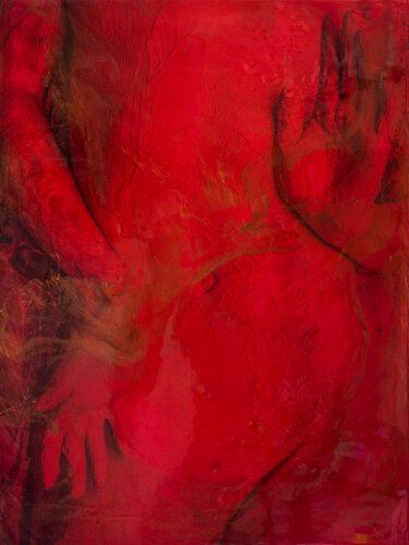 Variation No. 2 by Diana Avkhadieva on SINGULART Red Artwork, Red Painting, Gold Leaf Painting, 3d Texture, Red Art, Ap Art, Red Aesthetic, Funky Art, Surreal Art