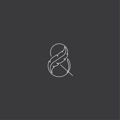 Quill and paper used to create a unique ampersand icon. Quill Logo, Unique Logo, Corporate Identity, To Create, Branding Design, Calligraphy, Logo Design, Branding, ? Logo