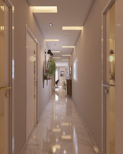 Long Lobby Interior Design, Long Passage Ceiling Design, False Ceiling Corridor, False Ceiling For Corridor, False Ceiling Design For Corridor, False Ceiling Passage Area, Lobby Design Ceiling, Passage Ceiling Design Modern Home, False Ceiling For Lobby