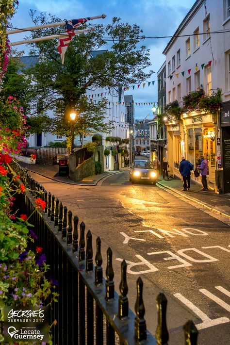 The Pollet at dusk. St Peter Port is blessed with so many beautiful nooks & crannies #LocateGuernsey Guernsey Channel Islands, Guernsey Island, St Peter, Channel Islands, Island Home, Travel Europe, Places Ive Been, My Pictures, Beautiful Places