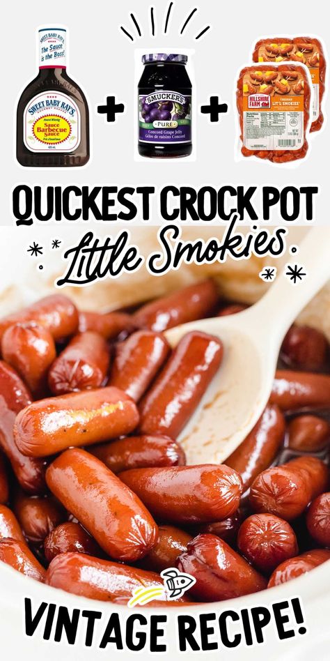 Cocktail Hotdogs, Party Meats Ideas, Cocktail Little Smokies, Party Snacks Crockpot, Crockpot Winnie’s, Christmas Appetizers Easy Crockpot, Party Weenies, Birthday Party Hors D'oeuvres, Little Winnie Crockpot