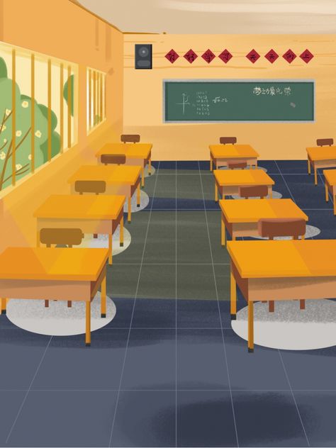 Classroom Cartoon Background, School Background Classroom, Cartoon Classroom, Gacha Backgrounds School, Learning Background, Classroom Illustration, Classroom Scene, Backgrounds School, Texture Pictures