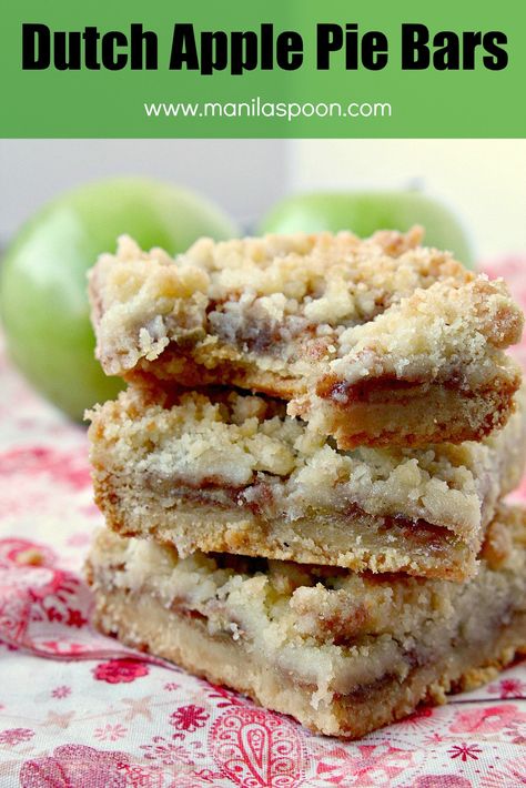 Dutch Apple Pie Bars, Apple Pie Bars Recipe, Pear Pie, Cheesecake Oreo, Dutch Apple Pie, Apple Pie Bars, Pie Bar Recipes, Dutch Apple, Toffee Bars