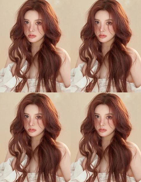 Brown Hair Kpop, Orange Brown Hair, Korean Hairstyles, Korean Hair Color, Hair Color Underneath, Red Hair Inspo, Ginger Hair Color, Hair Color Auburn, Trendy Hairstyle