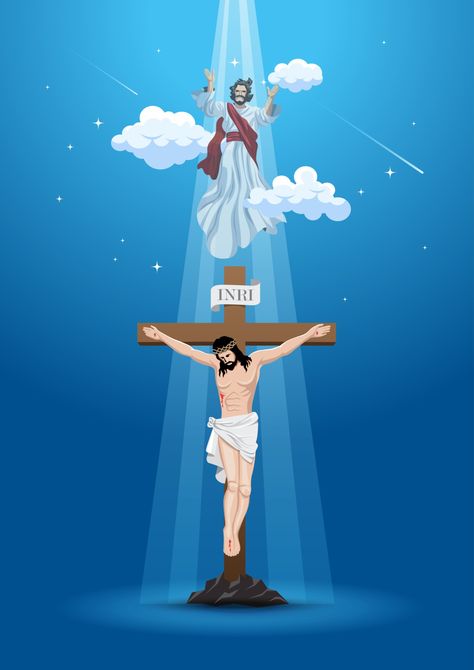 Ascension Day, Ascension Day Of Jesus Christ, Happy Ascension Day, Anime Jesus, Good Friday Images, Jesus Christ Illustration, Christian Photos, Jesus Cartoon, Christian Quotes Wallpaper