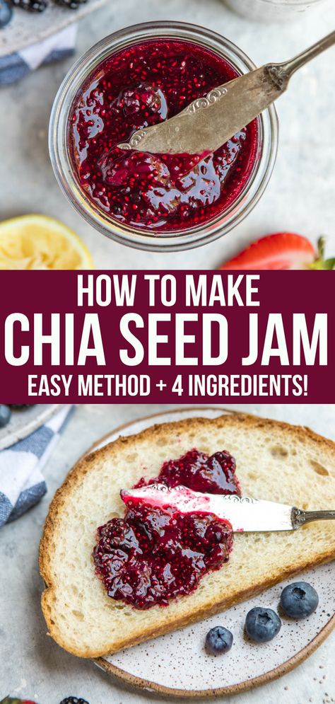 Spaghetti Squash, Snack Sani, Chia Seed Jam, Chia Recipe, Chia Seed Recipes, Chia Jam, Low Carb Snack, On Toast, Jam Recipes