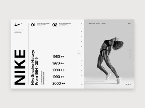 Nike - Timeline by William Small Cv Template Word, Historical Timeline, Logo Creator, Timeline Design, Minimal Web Design, Web Layout Design, Website Layout, Web Layout, Website Inspiration