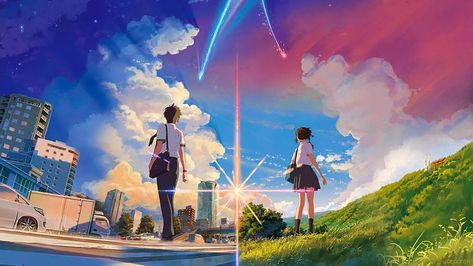 Dream Animation, Taki Tachibana, Wallpaper Backgrounds Laptop, Kimi No Na Wa Wallpaper, Mitsuha Miyamizu, Backgrounds Laptop, Destop Wallpaper, Your Name Wallpaper, Background Anime