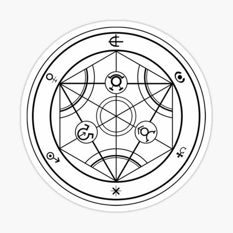 Full Metal Alchemist Circle, Full Metal Alchemist Transmutation Circle, Full Metal Alchemist Tattoo Symbols, Full Metal Alchemist Symbols, Full Metal Alchemist Stickers, Transmutation Circle Tattoo, Full Metal Alchemist Brotherhood Tattoo, Fullmetal Alchemist Transmutation Circle, Full Metal Alchemist Tattoo Ideas