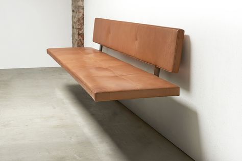 LAX bench wall-hung by more. Upholstered bench with an elastic belting and leather or fabric cover. Presented with a cover made of aniline leather. Design: Gil Coste #benches, #bench, #bänke, #sitzbänke, #esszimmermöbel, #bänkeeszimmer, #diningroomfurniture, #lederbank, #leatherbench, #esszimmermöbel Adelboden, Wood Banquette, Office Seating Area, Wooden Seating, Bench Seat Dining, Corner Bench Seating, Banquette Seating In Kitchen, Wall Bench, Dining Room Bench Seating