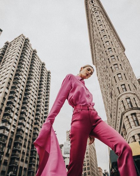 Pink Monochrome Outfit, City Fashion Shoot, Street Fashion Shoot, City Fashion Photography, Street Fashion Photoshoot, High Fashion Photoshoot, Pink Monochrome, High Fashion Poses, Nyc Photoshoot