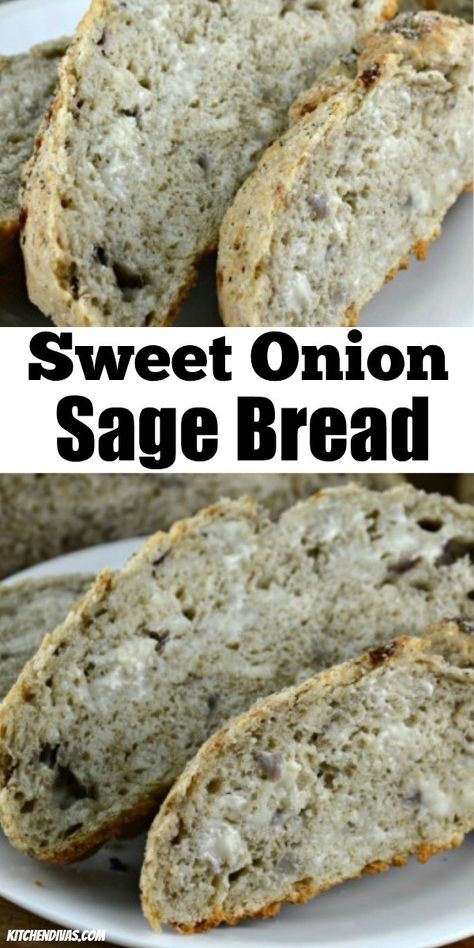 Sage Bread Recipe, Sage Bread, Thanksgiving Bread, Recipes With Yeast, Bread Stuffing, Sage Recipes, Onion Bread, Bread Kitchen, Homemade Bread Recipes Easy