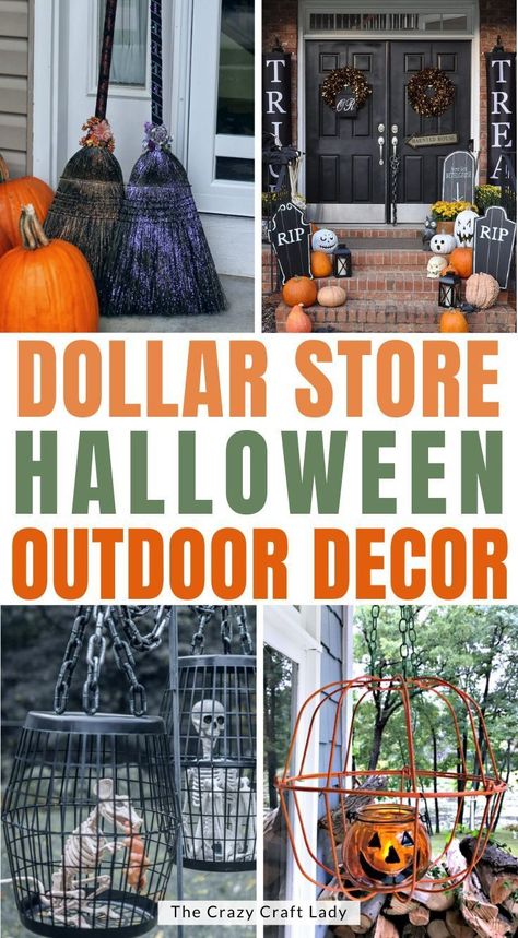 These Dollar Store Halloween Decorations are sure to inspire you to decorate your home or Halloween party in a fun and festive way. Store Halloween Decorations, Dollar Store Halloween Decorations, Burlap Pumpkins, Dollar Tree Halloween, Dollar Store Halloween, Halloween Porch Decorations, Halloween Door Decorations, Halloween Outdoor, Pumpkin Halloween Decorations