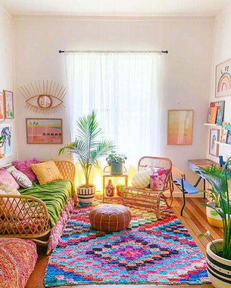 Design Inspiration: Our Most Pinned Images From Oct 2019 • One Brick At A Time Home Decor Ideas Bohemian, Bohemian Living Room Decor, Dekorasi Kamar Tidur, Colourful Living Room, Bohemian Interior, Bohemian Living, Bohemian Living Room, घर की सजावट, Decor Minimalist