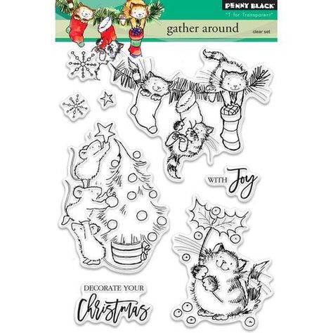 Christmas Tree Images, Cards Masculine, Black Cards, Penny Black Cards, Owl Punch, Penny Black Stamps, Clear Acrylic Stamps, Paper Smooches, Hanging Stockings