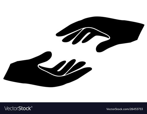 Open Hands Illustration, Hand Illustration Vector, Hand Silhouette Art, Logo With Hands, Helping Illustration, Helping Hand Illustration, Hand Icon Logo, Holding Hands Logo, Hands Logo Design