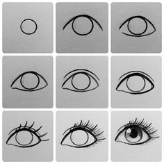 Easy Charcoal Drawings, Easy Pencil Drawings, Easy Eye Drawing, Eye Drawing Tutorials, Drawing Eyes, Art Sketches Doodles, Easy Drawing Tutorial, Eye Sketch, Seni Dan Kraf