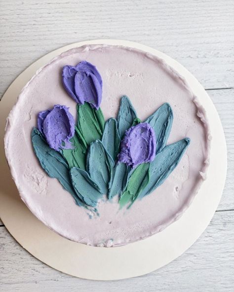 Raw Edge Cake, Palette Knife Cake, Cake Palette, Chocolate Cake Designs, Watercolor Cake, Buttercream Flowers, Chocolate Buttercream, Knife Painting, Vanilla Buttercream