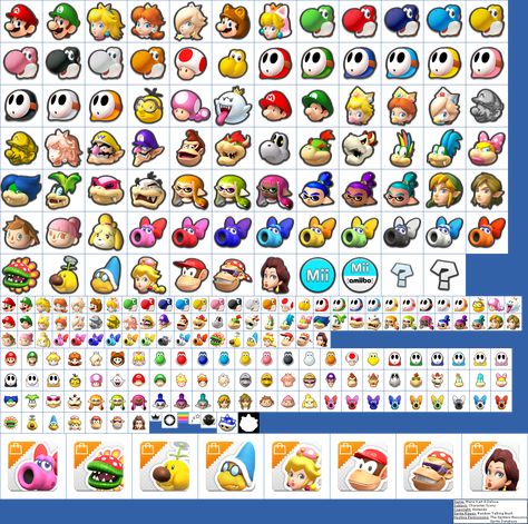 Mario Kart 8 Deluxe Characters, Mario Kart Switch, Mario Kart Characters, Character Sprites, Character Icons, Mario Kart 8, Mario Kart, Character Names, Iconic Characters