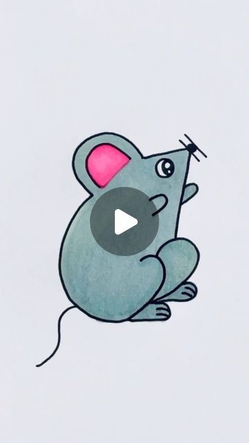 Creative Drawing for kids on Instagram: "How to draw a mouse #reels #draw #drawing #art" Draw A Mouse Easy, Animals To Draw Step By Step, Small Mouse Drawing, Small And Easy Drawings, Quick And Easy Drawing Ideas, How To Draw Mouse, How To Draw A Animal, Cute Mice Drawings, How To Draw Characters Step By Step