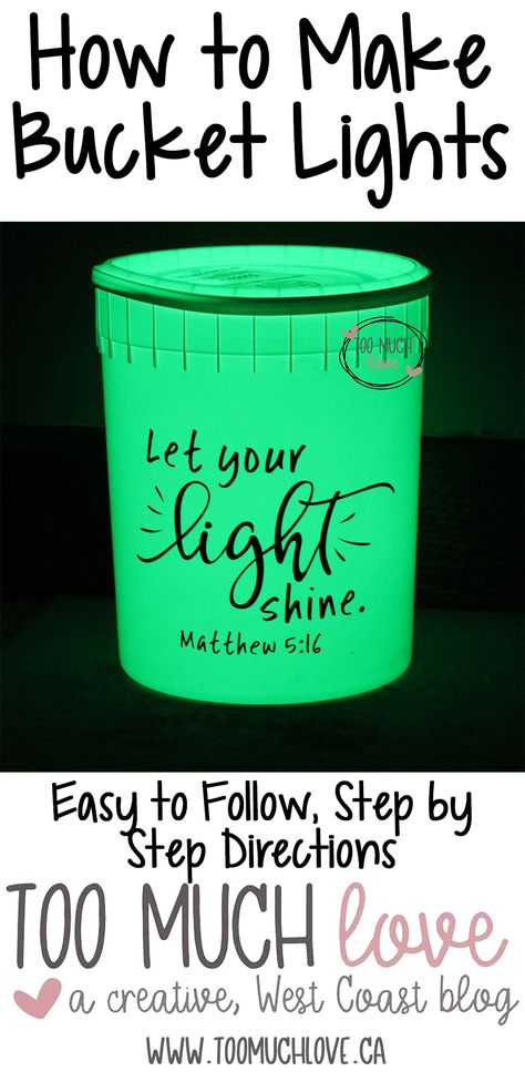 Bucket Camping Light Diy, Bucket Lights For Camping, Camping Buckets With Lights Diy, Camping Buckets With Lights, Lights For Camping, Bucket Crafts, Coleman Camping Stove, Bucket List Quotes, Privacy Ideas